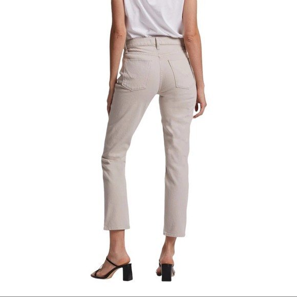 NEW Hudson Ivory Barbara High Rise Crop Straight Jeans 33 Size 12 *Labeled Sz 30 - Picture 2 of 11